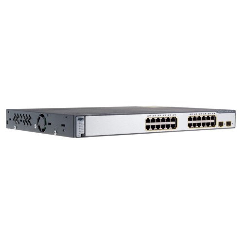 Cisco WS-C3750-24PS-S Catalyst 3750 24-Port 10/100 PoE + 2x SFP Ports Layer 3 Switch