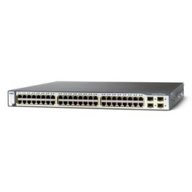 Cisco WS-C3750-48TS-S Catalyst 3750 Multilayer Switch, 48-Port 10/100, (4) SFP Ports, 32Gbps, 1RU, Standard MultiIayer Image (SMI), Basic RIP and Static Routing, Upgradeable to full Dynamic IP Routing