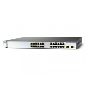24 Port Catalyst Switch (3750 / 3750V2 Series) - 24 x 10/100/100 Ports (PoE) - 2 x SFP Ports - Enhanced Image