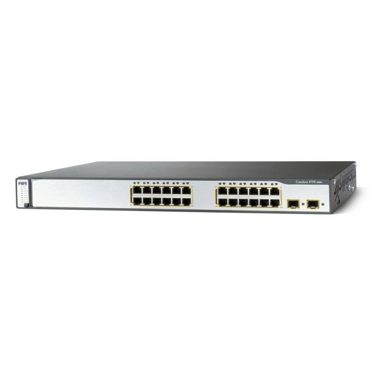 Cisco WS-C3750V2-24PS-E 24 Port Catalyst Switch (3750 / 3750V2 Series) - 24 x 10/100/100 Ports (PoE) - 2 x SFP Ports - Enhanced Image