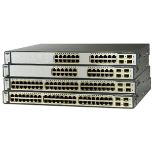 24 Port Catalyst Switch (3750 / 3750V2 Series) - 24 x 10/100 Ports (PoE) - 2 x SFP Ports - Standard Image