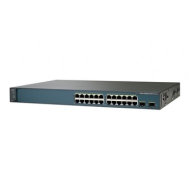 24 Port Catalyst Switch (3750 / 3750V2 Series) - 24 x 10/100/100 Ports - 2 x SFP Ports - Enhanced Image
