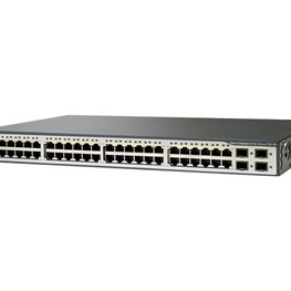48-Port Catalyst Switch (3750 / 3750V2 Series) - 48 x 10/100/1000 Ports (PoE) - 4 x SFP Ports - Standard Image