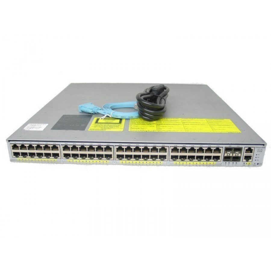 Cisco 4948 WS-C4948E-F-E 48 Port Gigabit 4 x 10G SFP L3 Switch 15.2 OS Dual AC 