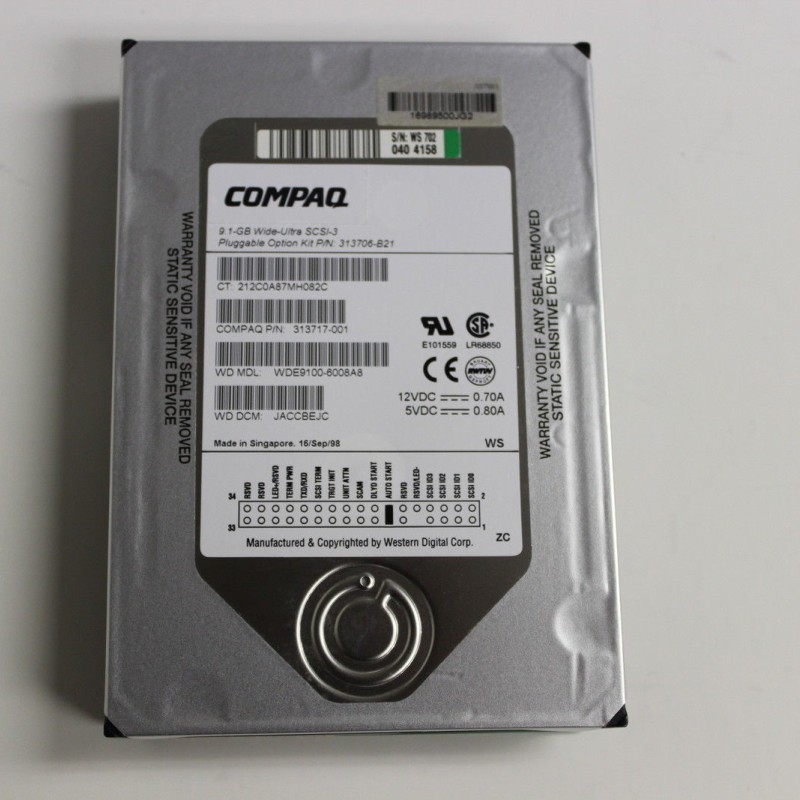 Compaq 313706B21 9.1 Gigabit Hard Drive, SCSI, 7200RPM