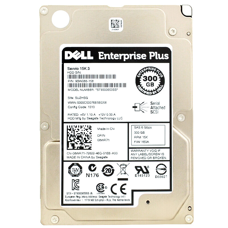 Dell 08WR71 300GB 15K SAS 2.5 6Gb/s 9SW066-158 EP+ Dell 08WR71 300GB 15K SAS 2.5 6Gb/s 9SW066-158 EP+
