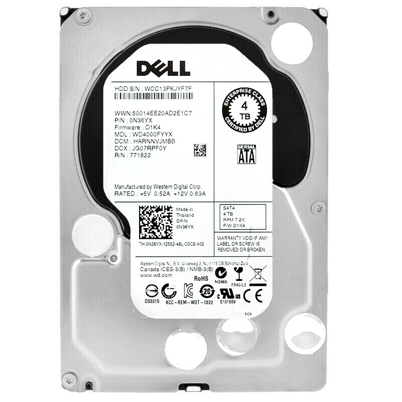 Dell 0N36YX 4tb 7.2k SATA 3.5
