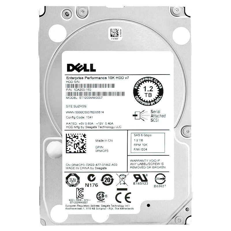 Dell 0RMCP3 1.2TB 10K SAS 2.5" 6G Enterprise Performance Hard Disk Drive Dell 0RMCP3 1.2TB 10K SAS 2.5" 6G Enterprise Performance Hard Disk Drive
