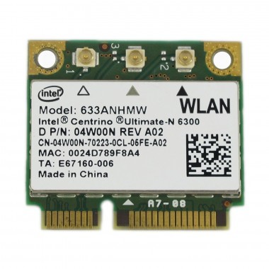 WiFi Card Intel 6300 Mini PCI-E 450 Mbps; 802.11 a/g/n Internal Card