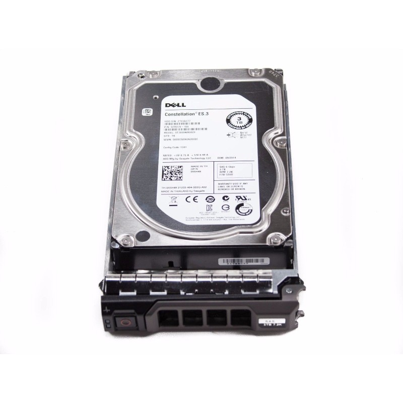 Dell 55H49 HDD 3TB SAS Hard Disk Drive 7.2K 6Gbps 3.5 with Tray