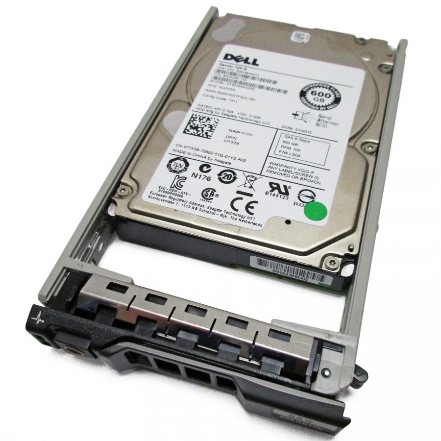 Dell 7YX58 07YX58 ST600MM0006 600GB 10k 6g SED SFF 2.5'-Inch SAS HDD Hard Disk Drive