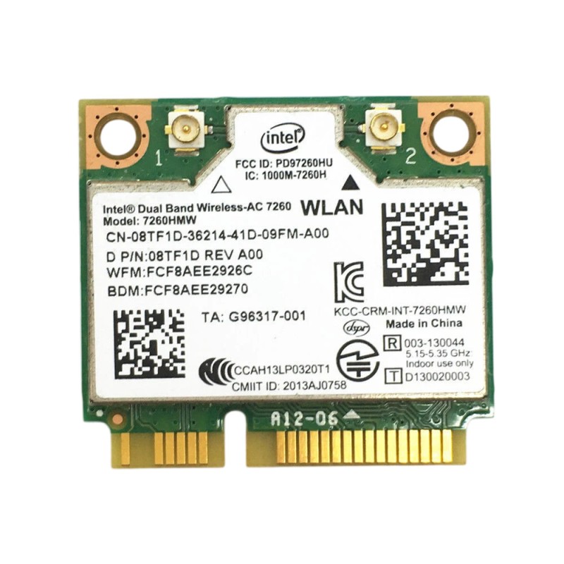 Dell 8TF1D WLAN DualBand Wireless-AC 7260 Laptop WiFi Card Dell 8TF1D WLAN DualBand Wireless-AC 7260 Laptop WiFi Card