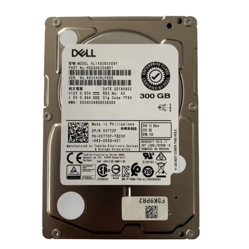 Dell AL14SXB30ENY 300GB 15K SAS 2.5-Inch 12Gb/s Enterprise Drive - Hdeah83dbb51 Dell AL14SXB30ENY 300GB 15K SAS 2.5-Inch 12Gb/s Enterprise Drive - Hdeah83dbb51