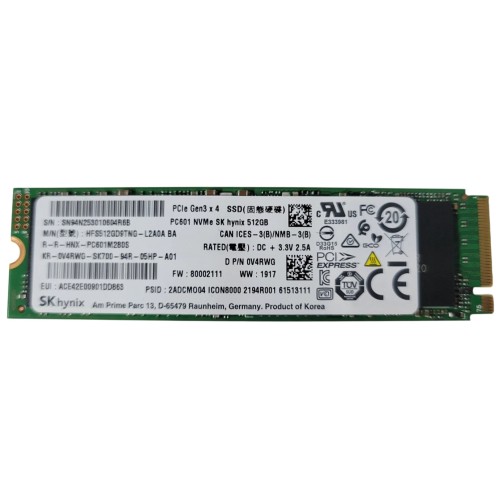 Dell V4RWG 512GB SSD M.2 NVMe G3 2280 PC601 - High Performance Storage