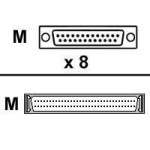 Digi 76000523 8-Port DB25-Male DTE Fan Out Cable Box for Acceleport XP
