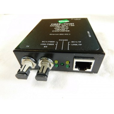 140 Ethernet MMF ST to RJ45 Media Converter with Power Supply