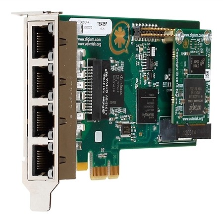 Digium 1TE435BF TE435BF 4-Port T1 PCIe Card with Echo Cancellation