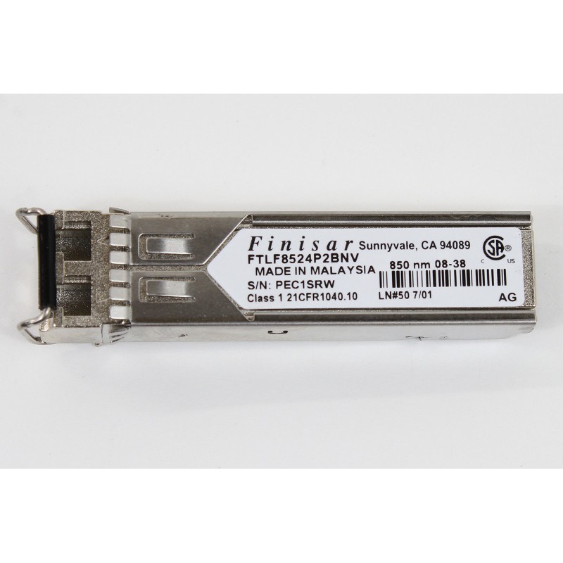 Finisar FTLF8524P2BNV SFP Optical Transceiver Module, 4GB Fiber, 1GbE, SFP, 850nm SWL, 500-Meter Duplex LC Connector