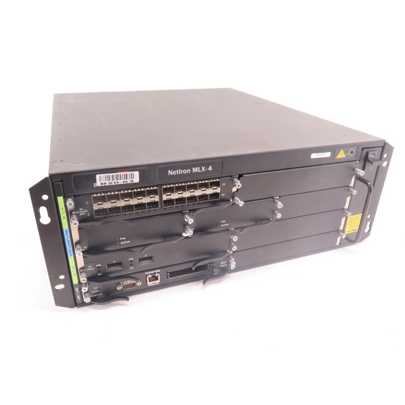 Foundry Networks NI-MLX-4-AC 4 Slot NetIron MLX-4 AC Router, Modules Vary
