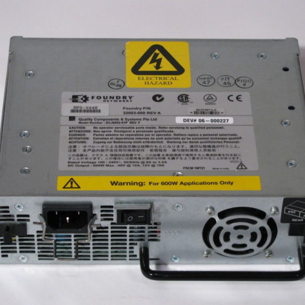 Foundry Networks RPS8 600 Watt PoE AC Power Supply