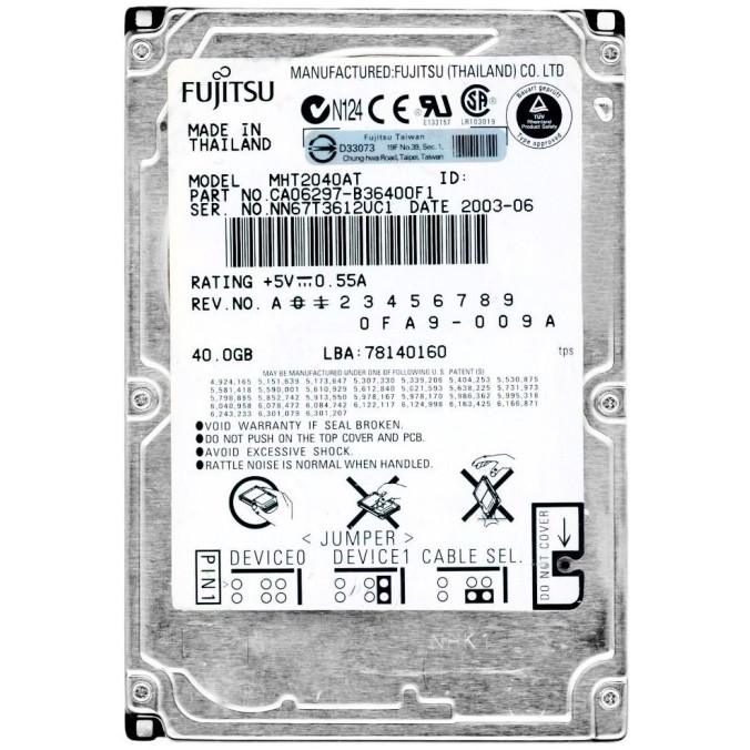 Fujitsu CA06272-B70400AP 40.0GB 4200RPM AT-IDE 2.5-Inch PATA (IDE/ATA) Hard Drive