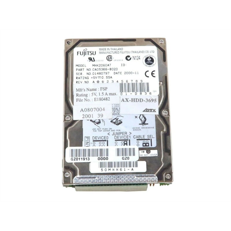 Fujitsu MHK2060AT 6GB 2.5-Inch 4200RPM 512KB Cache ATA-66 Laptop HDD Hard Disk Drive