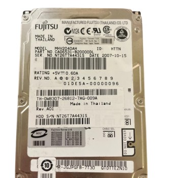 40GB 5400RPM 8MB IDE 2.5 Hard Drive