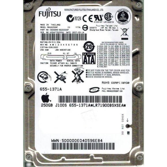 Fujitsu MHX2250BT Hard Drive 250GB 4200rpm SATA