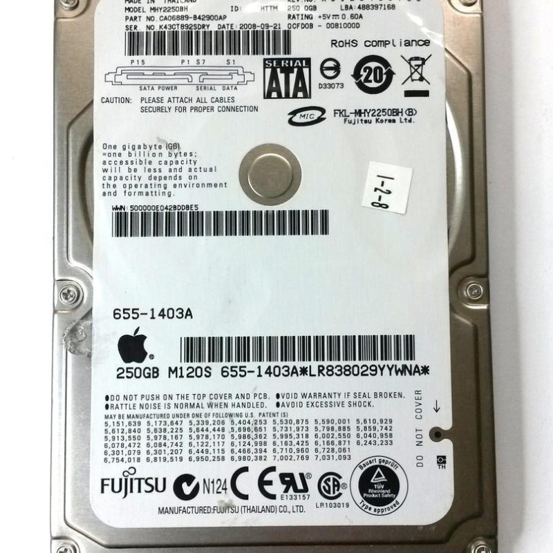 Fujitsu MHY2250BH 250GB 2.5-Inch SATA Hard Disk Drive HDD
