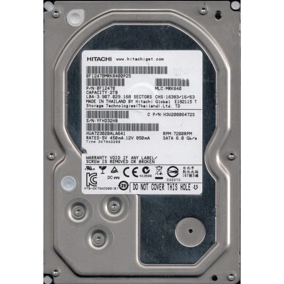 Hitachi 0F12470 2TB 3.5-in 7.2K SATA Hard Drive