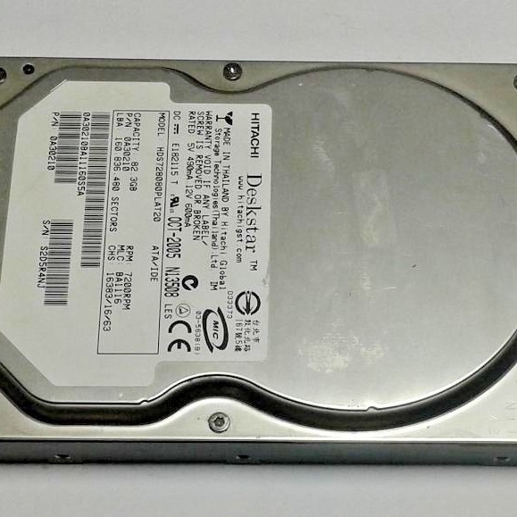 Hitachi HDS728080PLAT20 80GB ATA100 7200RPM IDE 3.5-Inch Hard Drive