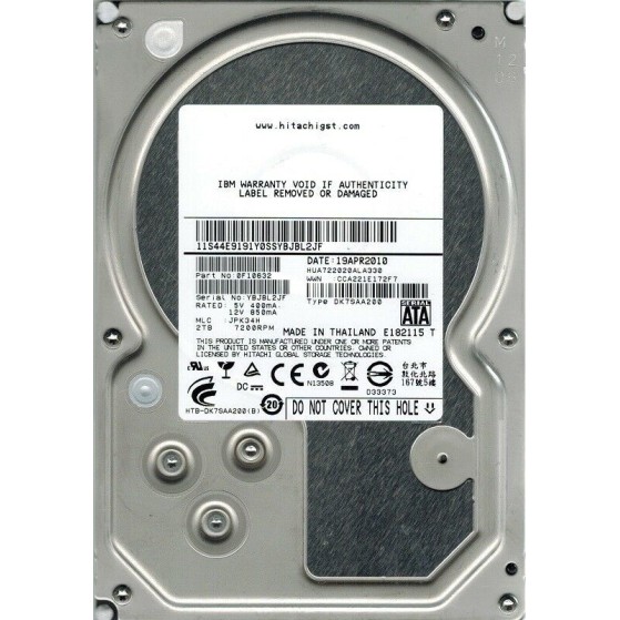 Hitachi HUA722020ALA330 2TB, 3.5in, 7.2K, SATA Hard Disk Drive HDD