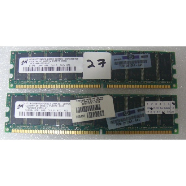 HP 300679-B21 1GB 2x 512MB PC2100 Memory Kit HP ProLiant