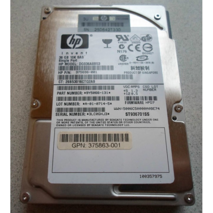 HP 375696-001 HP 36 GB 10k SAS HD