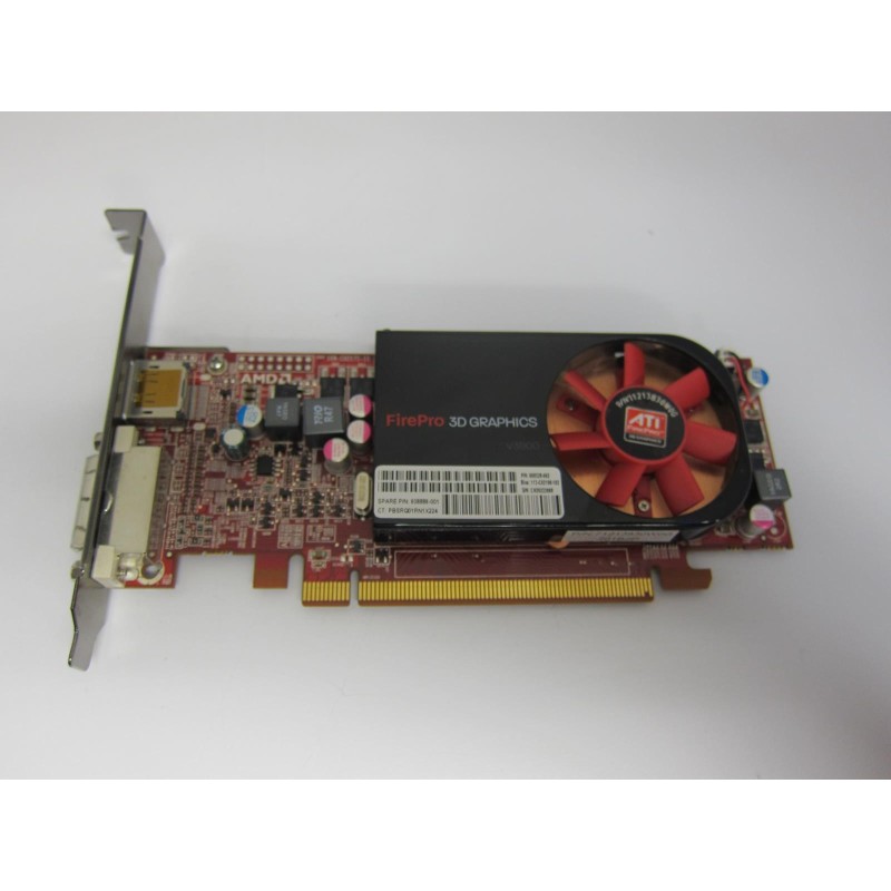 HP 608886-001 AMD FirePro 3D Graphics V3800 512MB Low Profile Card 608886-001 608528-002
