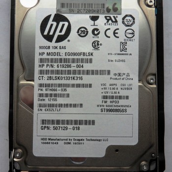 619291-B21 900GB SAS 10KRPM HDD Hard Disk Drive