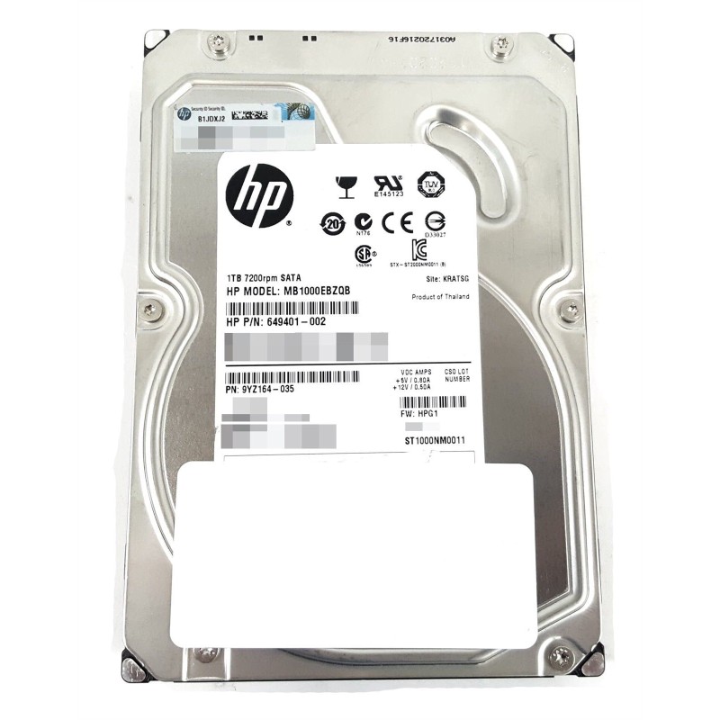 HP 649401-002 1TB Hot-Plug Serial ATA (SATA) Hard Disk Drive 3G 7.2K 3.5-inch LFF HDD