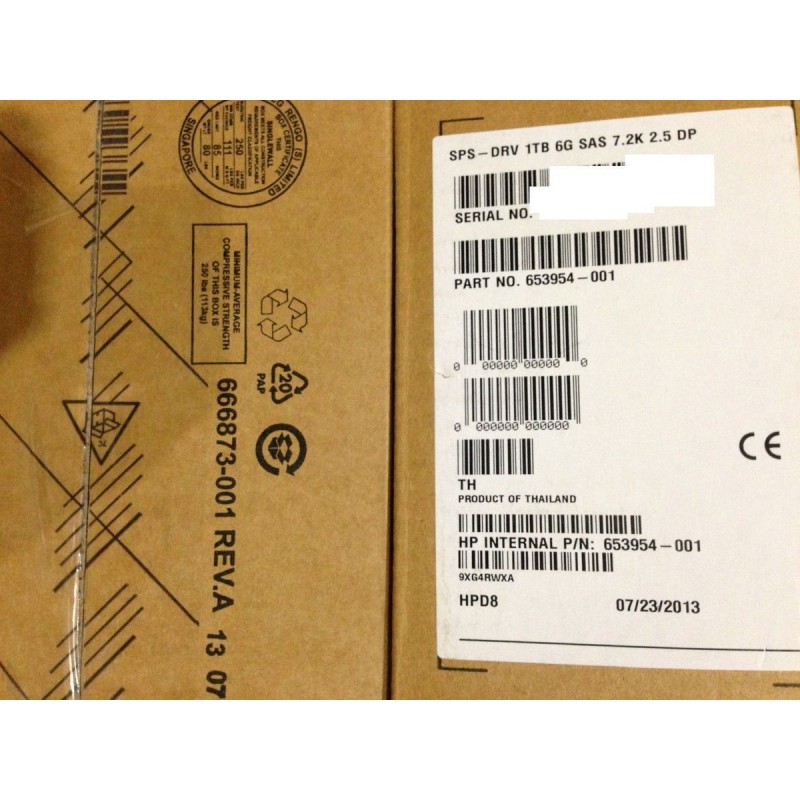 HP 653954-001 1TB 6G SAS 7.2K SFF SC MDL HDD Hard Disk Drive