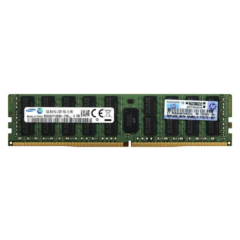 HP 726719-B21 752369-081, 774172-001, 16 GB (1 x 16 GB) - DDR4 SDRAM - 2133 MHz - Registered Memory Module
