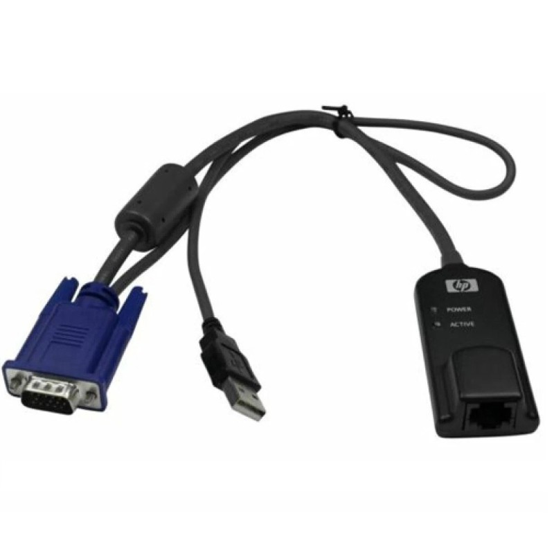 HP AF623A KVM Consold I/F Adapter IP / Standard-USB-RJ45 Virtual Media Switch Module Cable
