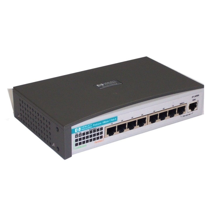 HP J4090A ProCurve Hub 8-Port 10Base-T RJ45 Ethernet Hub with Uplink Port