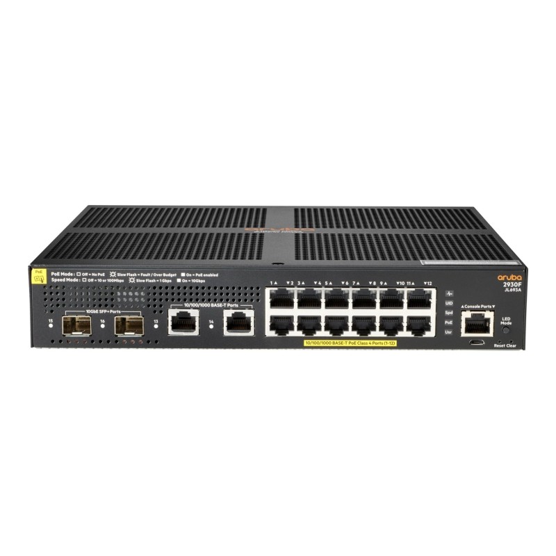 HP JL693A#ABA E Networking 2930F 12G PoE+ 2G/2SFP+ - Switch - 12 Ports - managed - rack-mountable