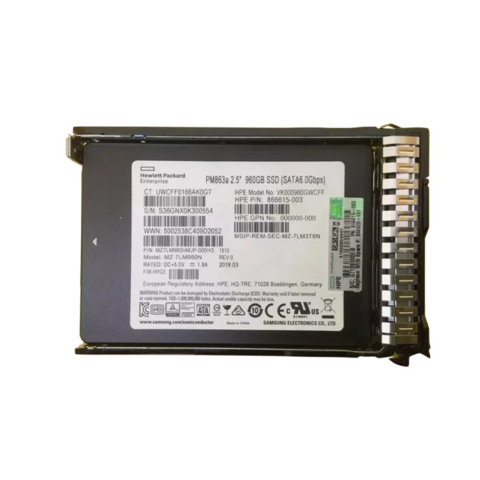 HP P21089-001 960GB SATA 6G Mixed Use SFF (2.5in) 5300-Meter SSD HP P21089-001 960GB SATA 6G Mixed Use SFF (2.5in) 5300-Meter SSD