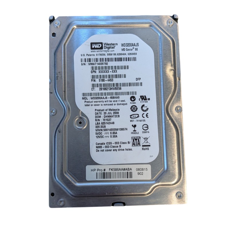 HP WD3200AAJS 320GB SATA 7200RPM Hard Drive