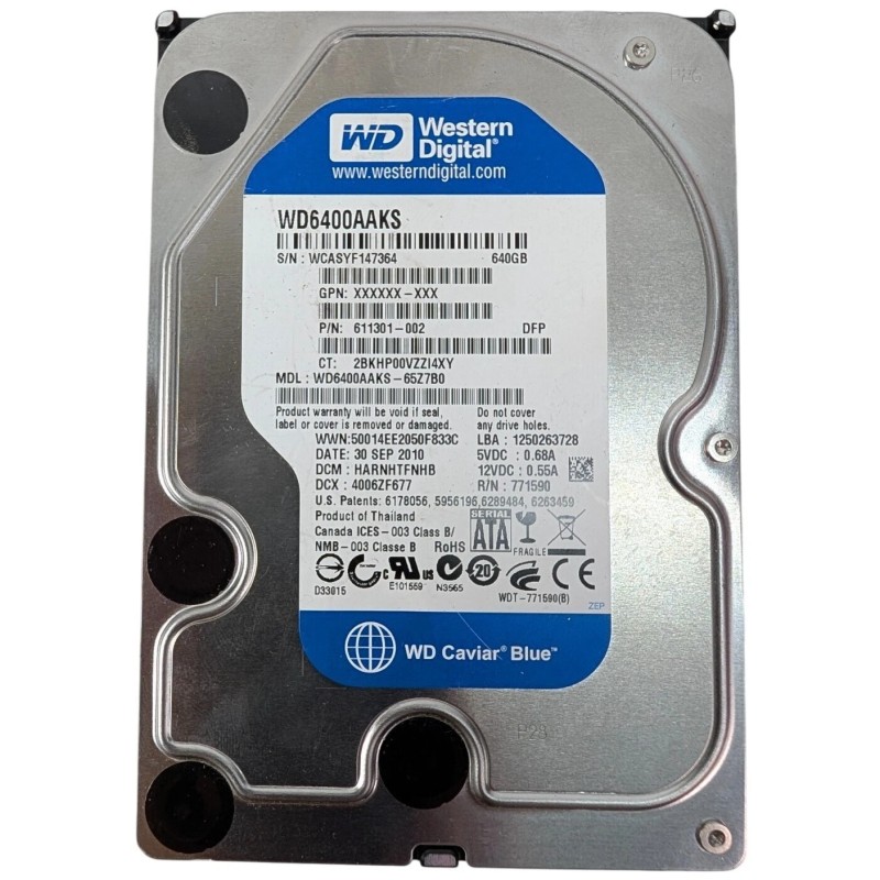 HP WD6400AAKS-65Z7B0 640GB SATA Internal Desktop Hard Drive