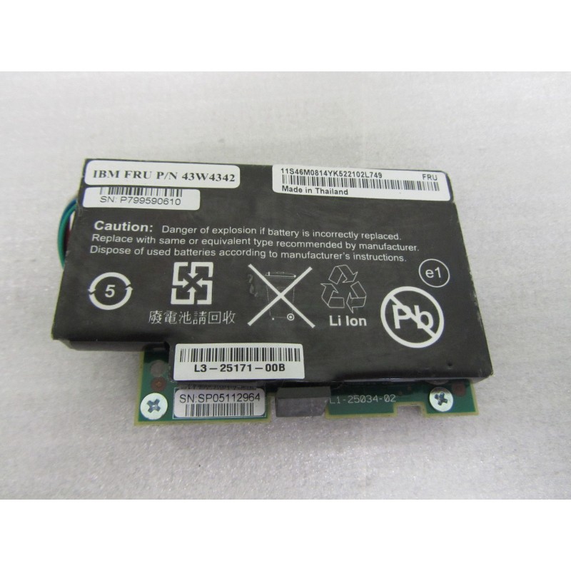 IBM 43W4342 Li-Ion Battery ServerAID-MR10i / MR10m, M5014, M5015, M5025