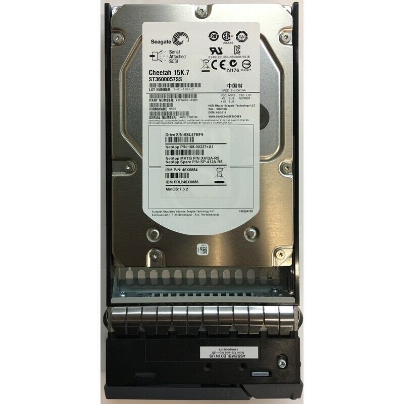 IBM 46X0886 NetApp 600GB 15K SAS HDD 3.5-Inch Hard Disk Drive