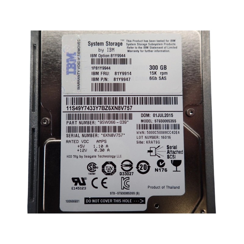 IBM 81Y9944 300GB SAS 15000 RPM 6GB 2.5in Hard Disk Drive