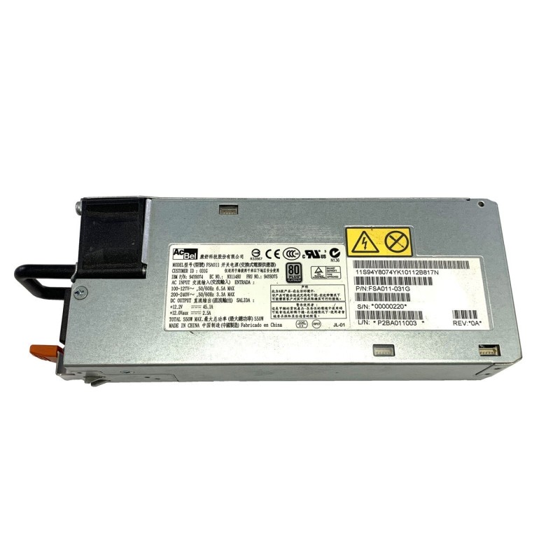 IBM 94Y8074 94Y8075 FSA011-031G 550W High Efficiency Power Supply