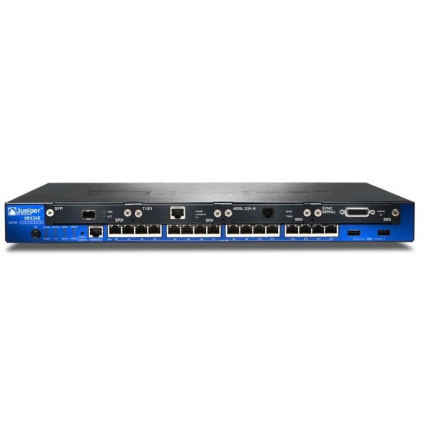 Juniper Networks SRX240H2 SRX240 Services Gateway with 16 Gigabit Ports - 2 GB RAM, 2 GB flash memory, AC power supply, No Modules